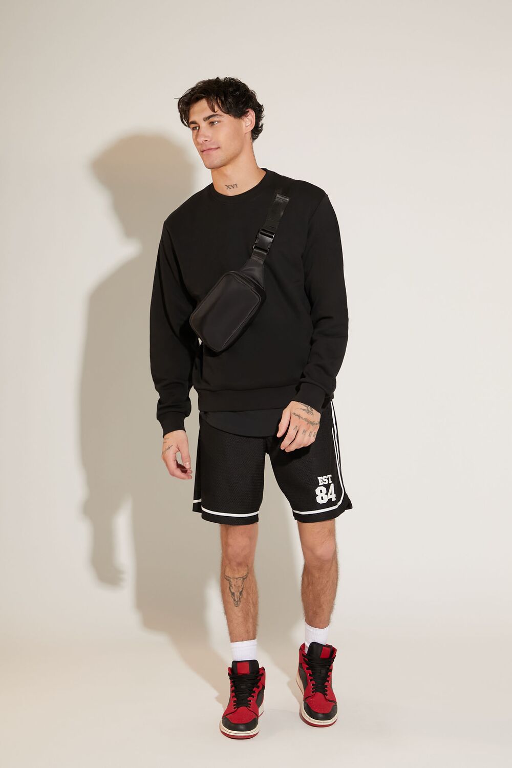  Forever 21 Cotton-Blend Crew Pullover - black - Bonton