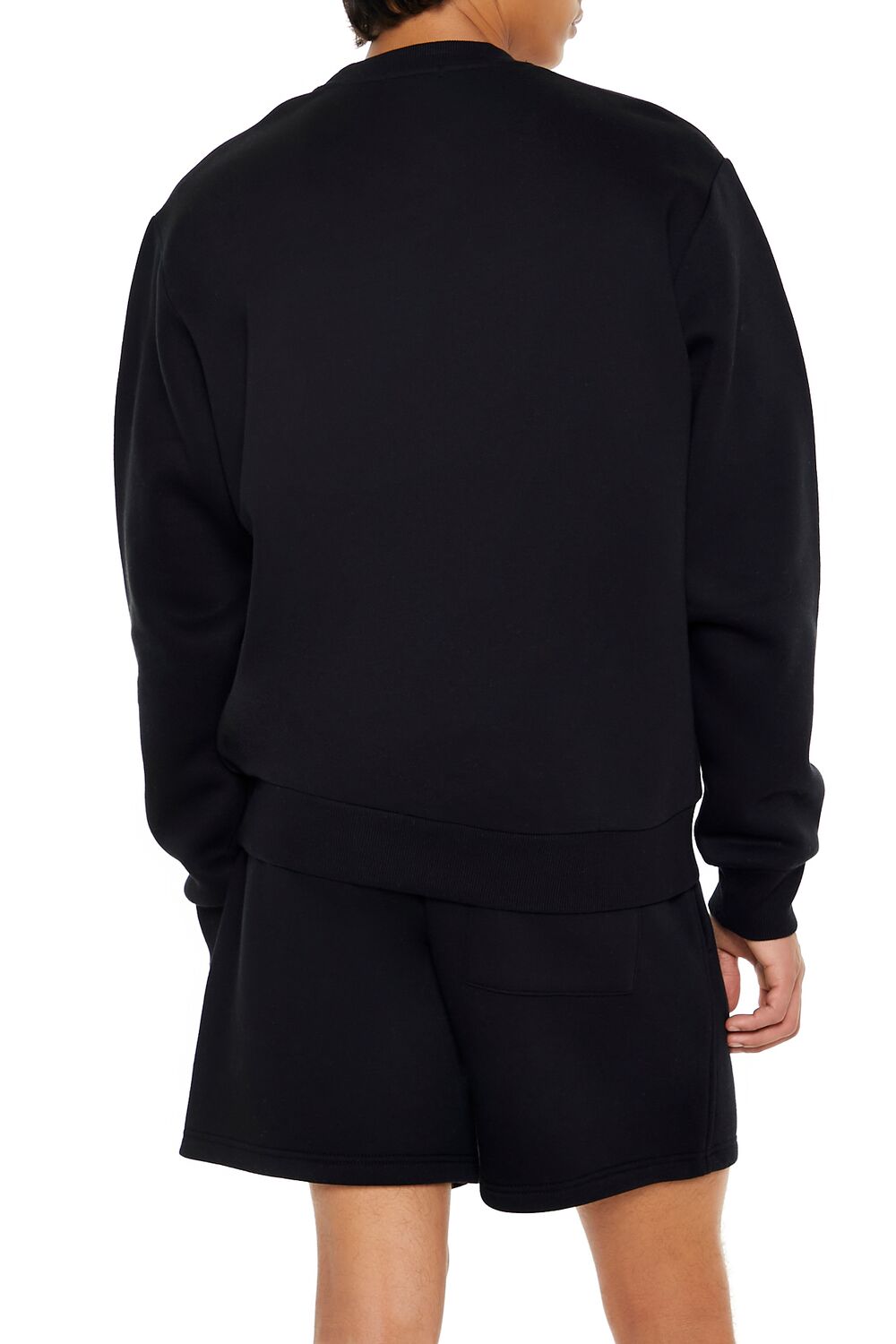  Forever 21 Cotton-Blend Crew Pullover - black - Bonton