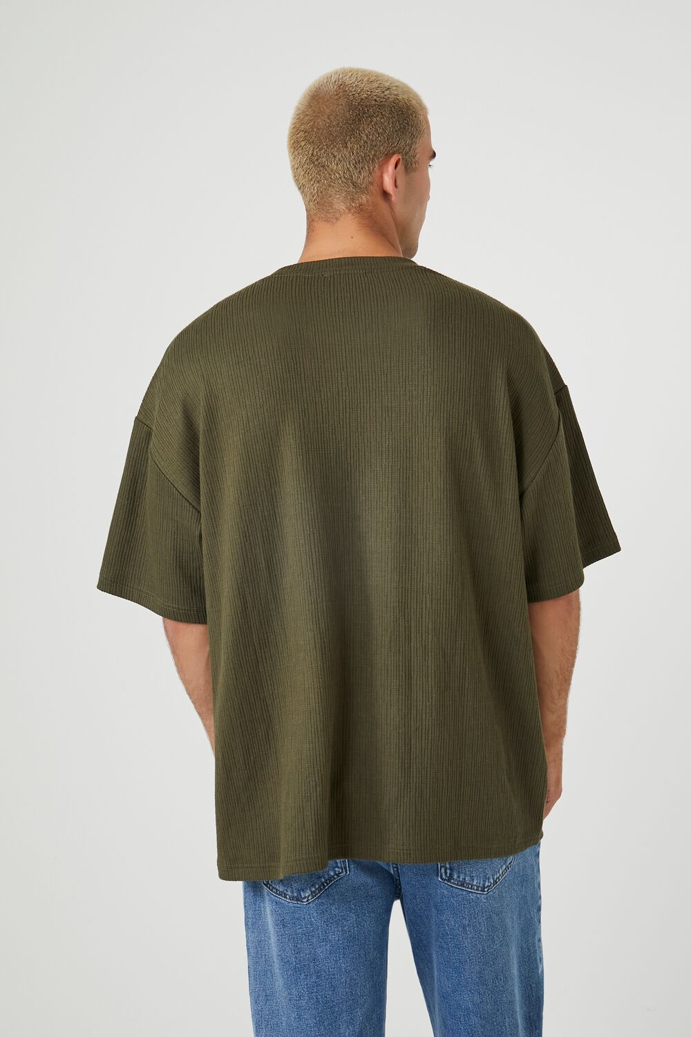  Forever 21 Textured Knit Crew Tee - olive - Bonton