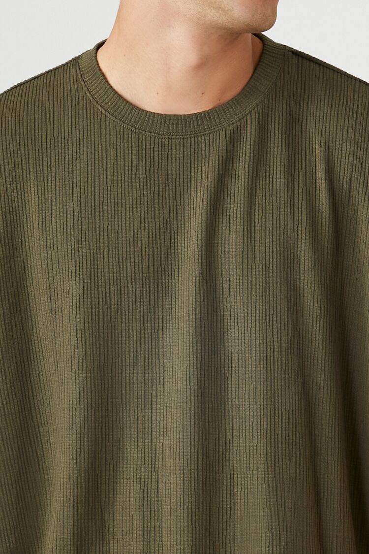  Forever 21 Textured Knit Crew Tee - olive - Bonton