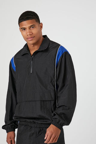 Striped Half-Zip Jacket