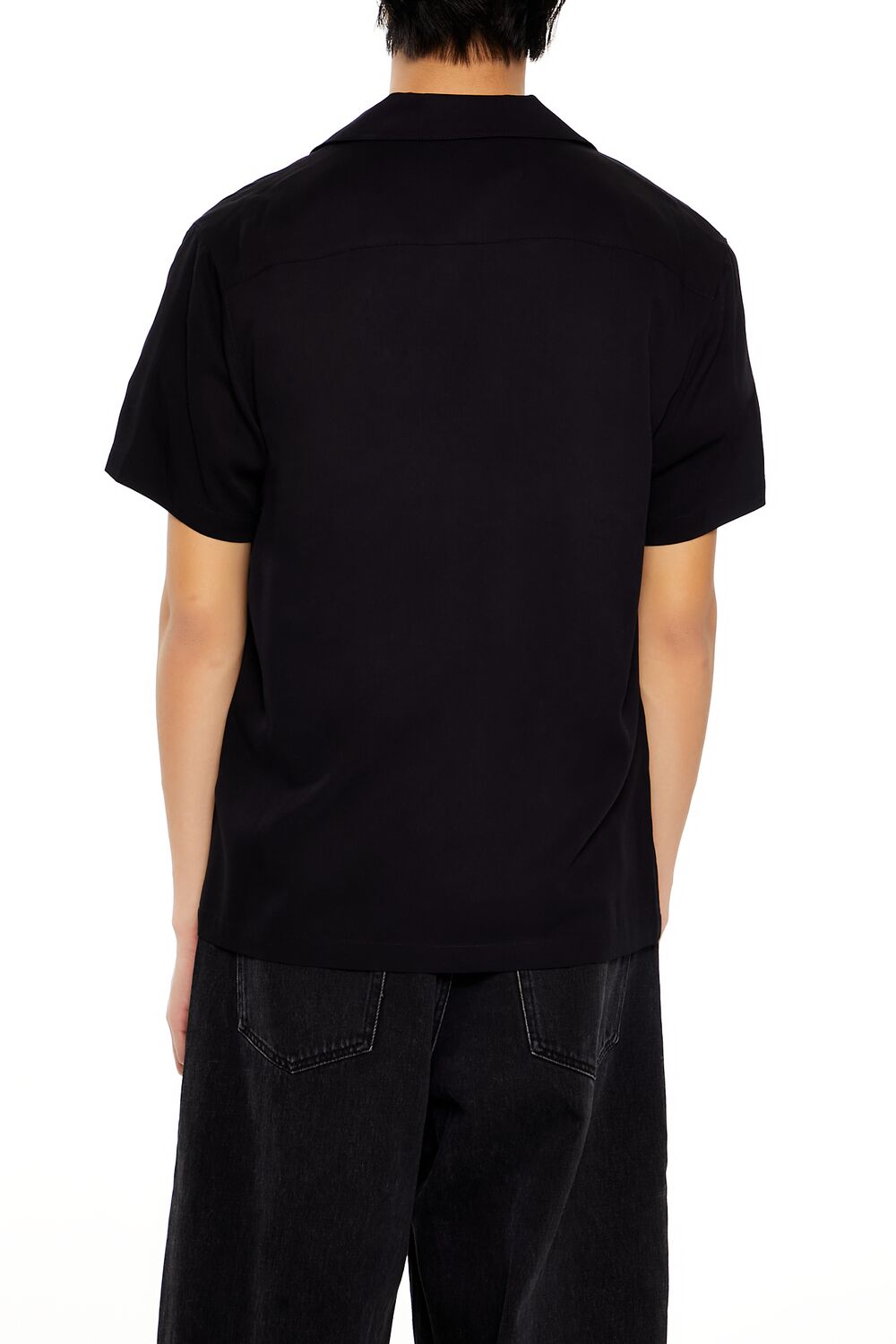  Forever 21 Rayon Short-Sleeve Shirt - black - Bonton