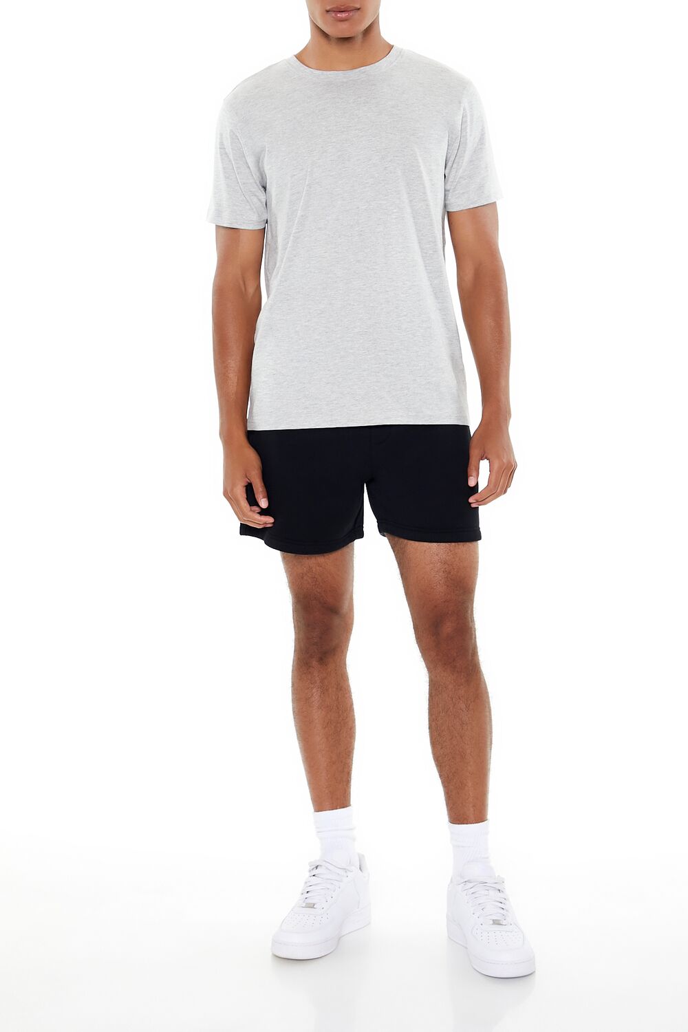  Forever 21 Cotton-Blend Crew Tee - heather grey - Bonton