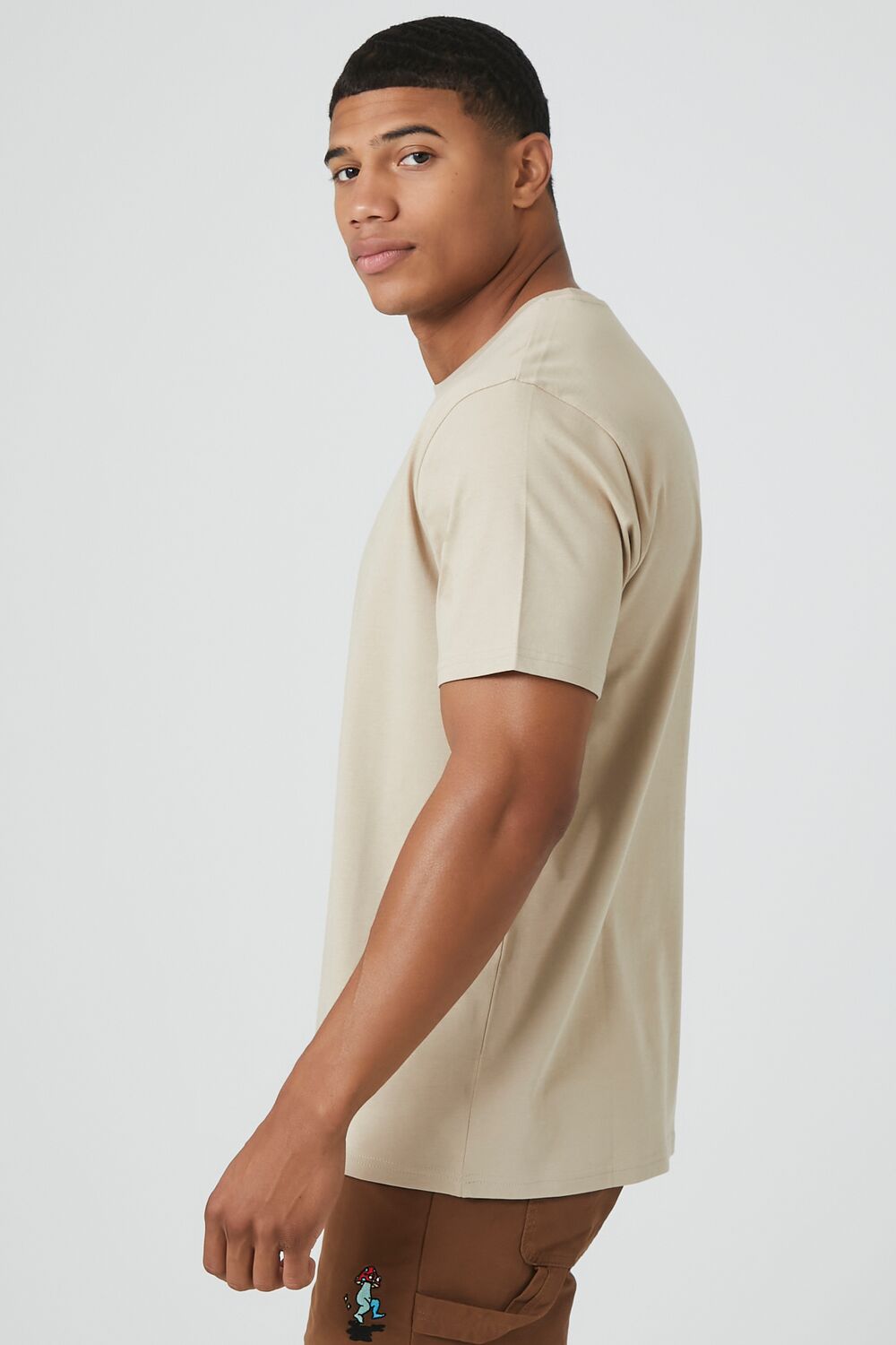  Forever 21 Basic Cotton Crew Tee - taupe - Bonton