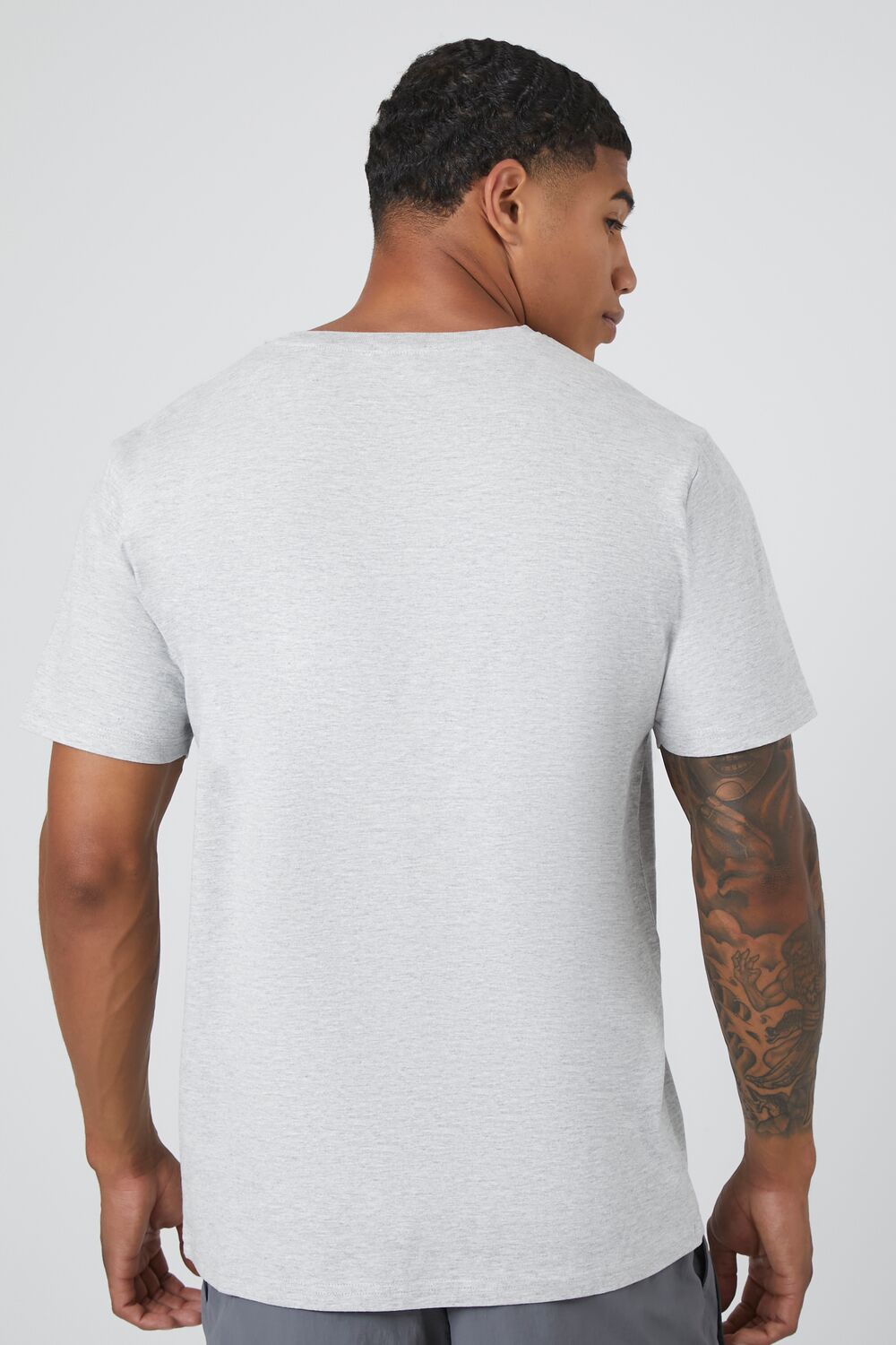  Forever 21 Cotton V-Neck Tee - heather grey - Bonton