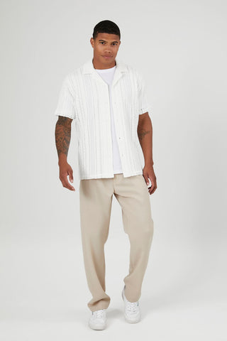 Cuban Collar Crochet Shirt