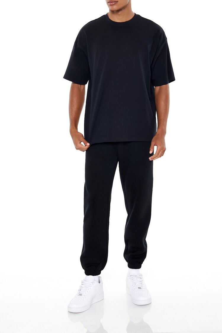  Forever 21 Oversized Cotton Crew Tee - black - Bonton
