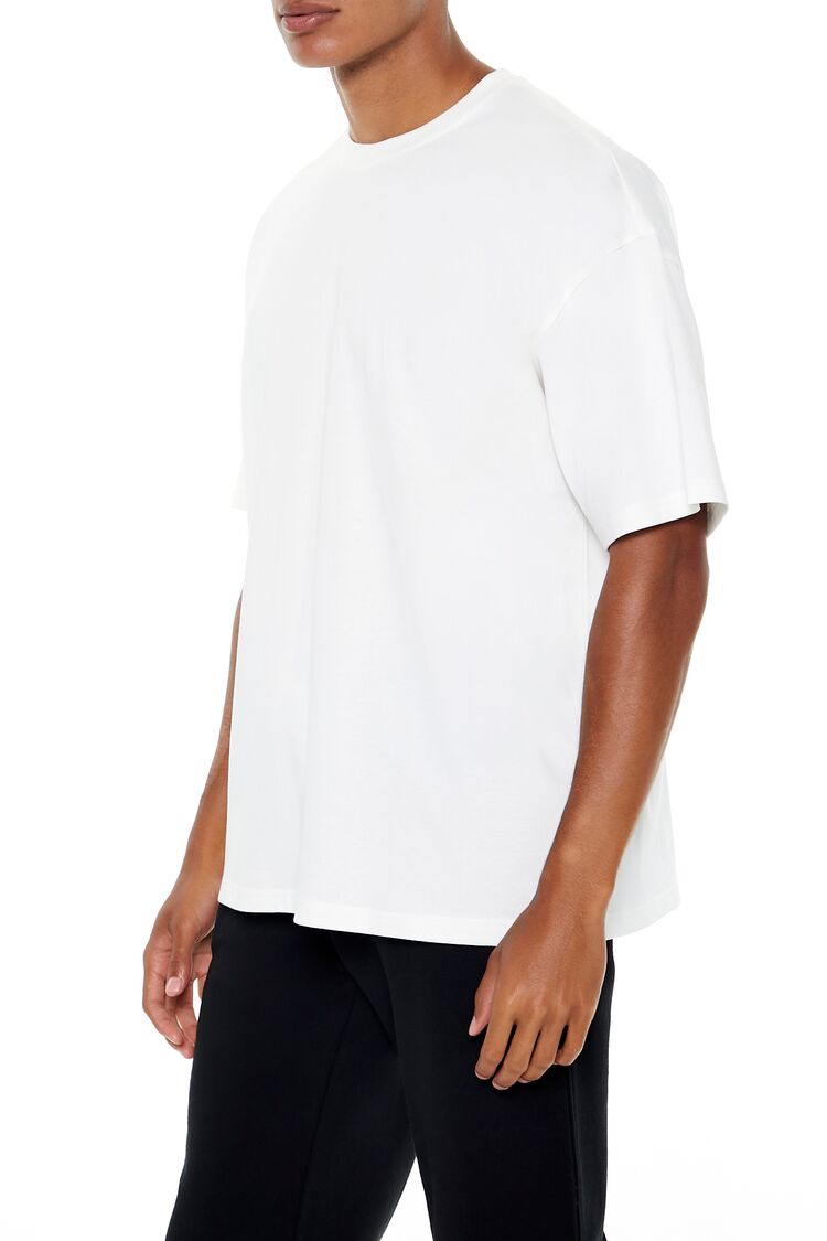  Forever 21 Oversized Cotton Crew Tee - black - Bonton