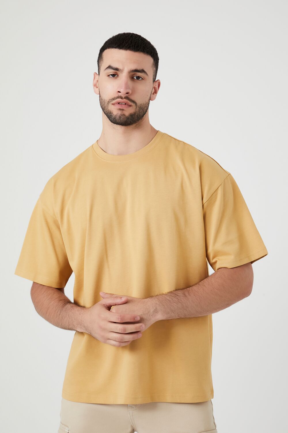  Forever 21 Oversized Cotton Crew Tee - black - Bonton