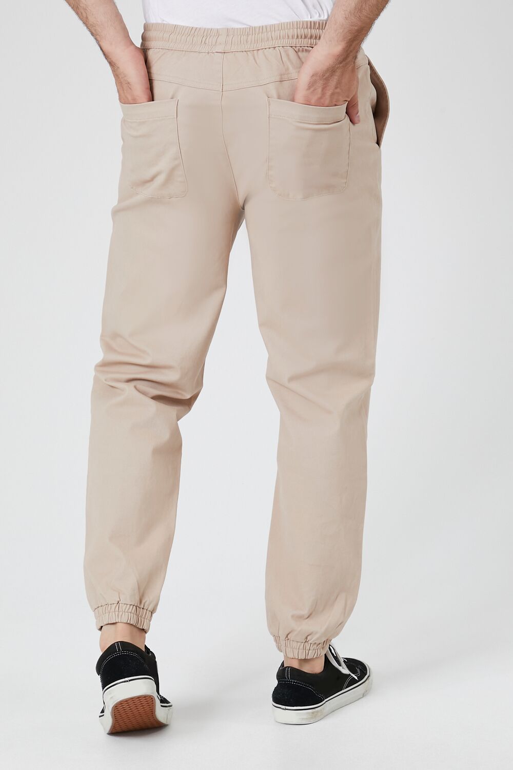  Forever 21 Twill Drawstring Joggers - olive - Bonton