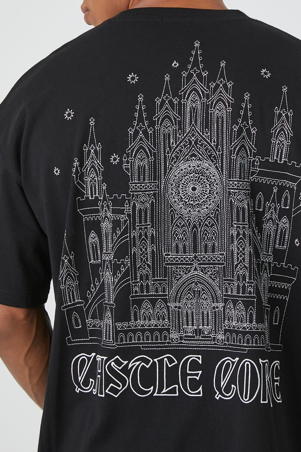  Forever 21 Castle Core Graphic Tee - black white - Bonton