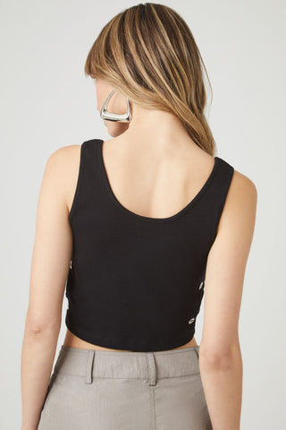 Eyelet Cropped Tank Top