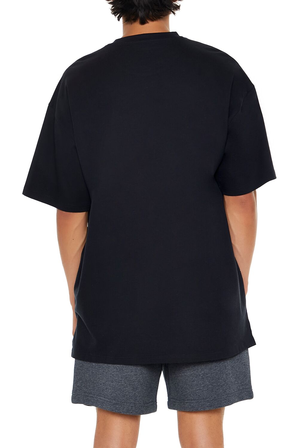  Forever 21 Cotton Crew High-Low Hem Tee - black - Bonton