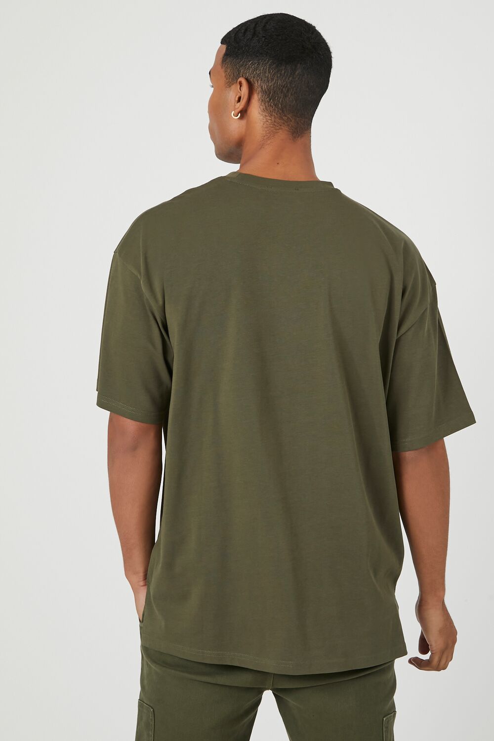  Forever 21 Cotton Crew High-Low Hem Tee - black - Bonton