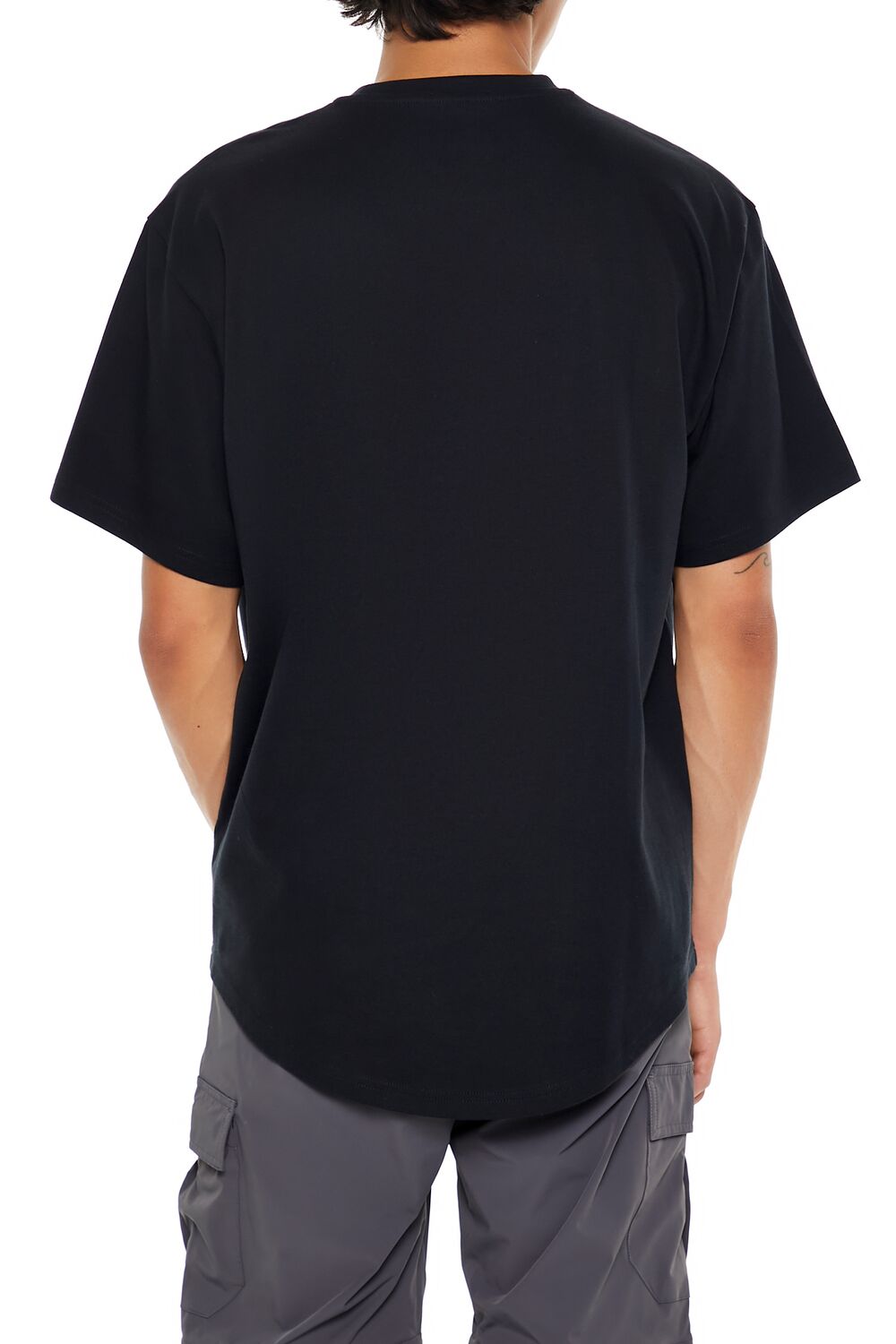  Forever 21 Scoop Cotton Crew Tee - black - Bonton