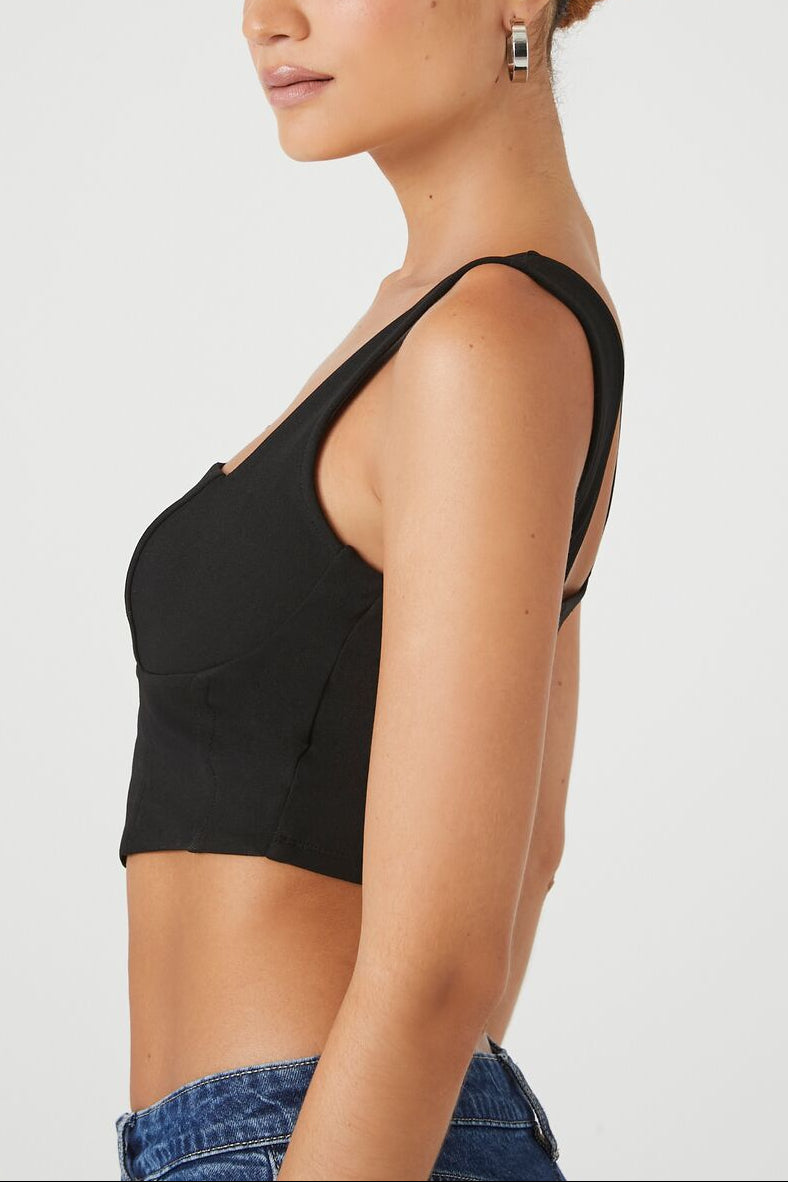  Forever 21 Corset Crop Top - white - Bonton