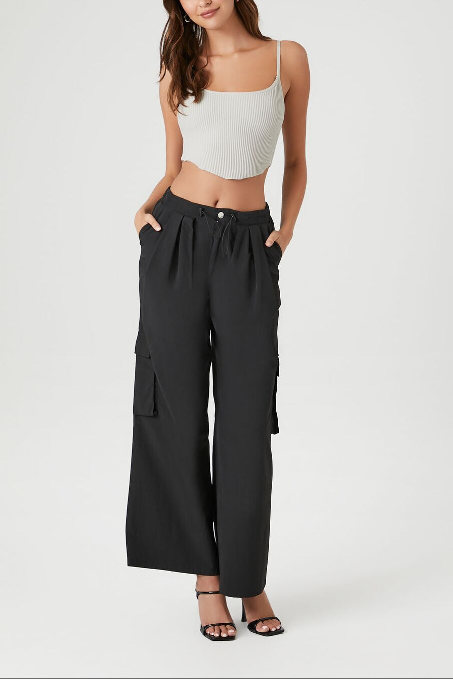  Forever 21 Sweater-Knit Cropped Cami - khaki - Bonton