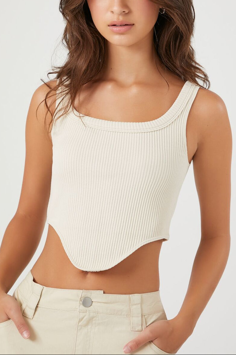  Forever 21 Seamless Curve-Hem Cropped Tank Top - birch - Bonton