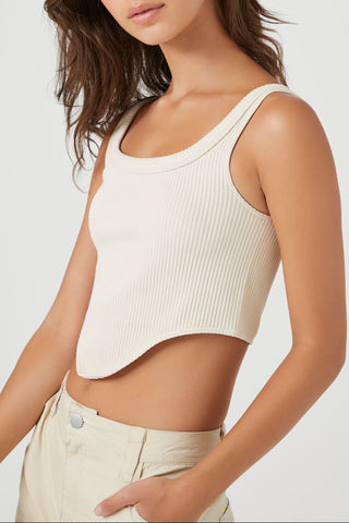Seamless Curve-Hem Cropped Tank Top