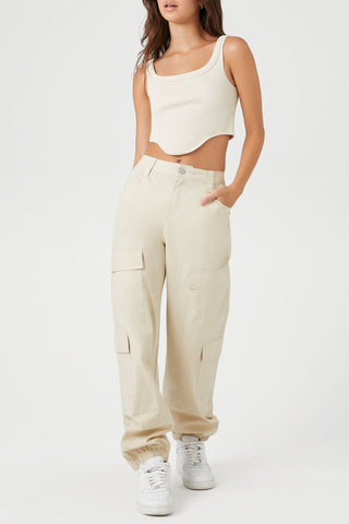 Seamless Curve-Hem Cropped Tank Top