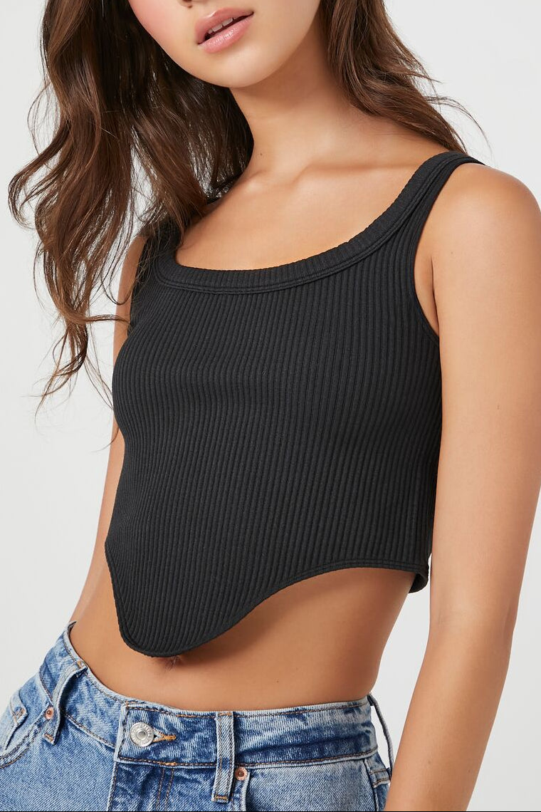  Forever 21 Seamless Curve-Hem Cropped Tank Top - birch - Bonton