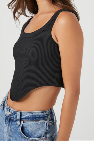Seamless Curve-Hem Cropped Tank Top
