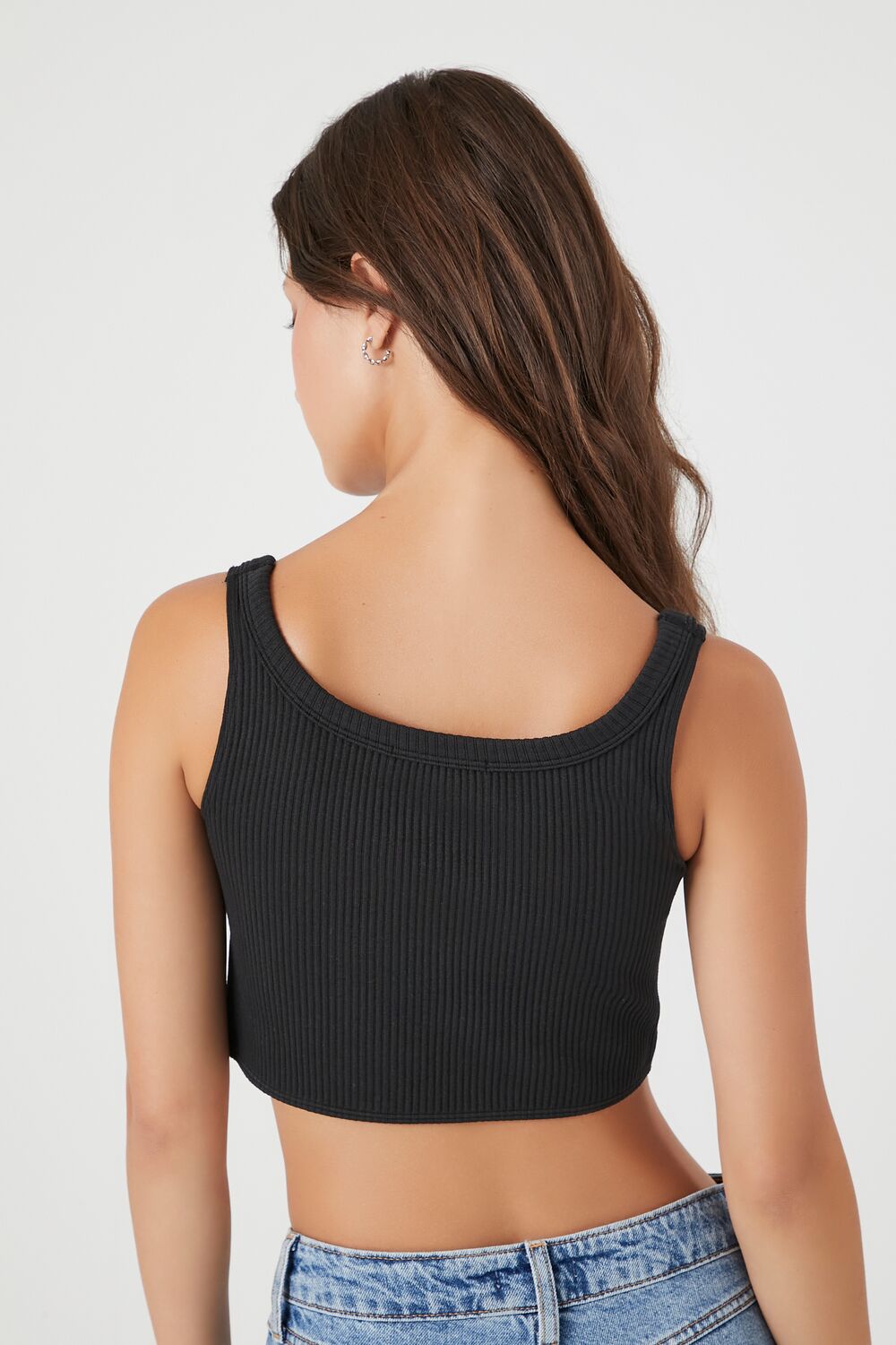  Forever 21 Seamless Curve-Hem Cropped Tank Top - birch - Bonton