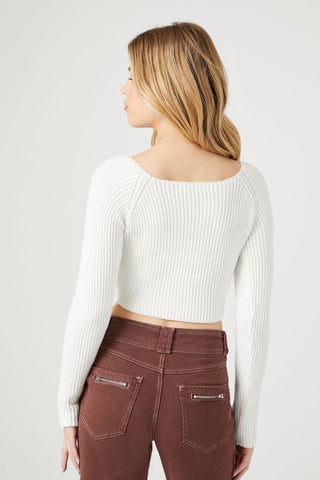 Cropped Rib-Knit Sweater