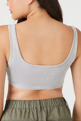 Seamless Ribbed V-Hem Tank Top