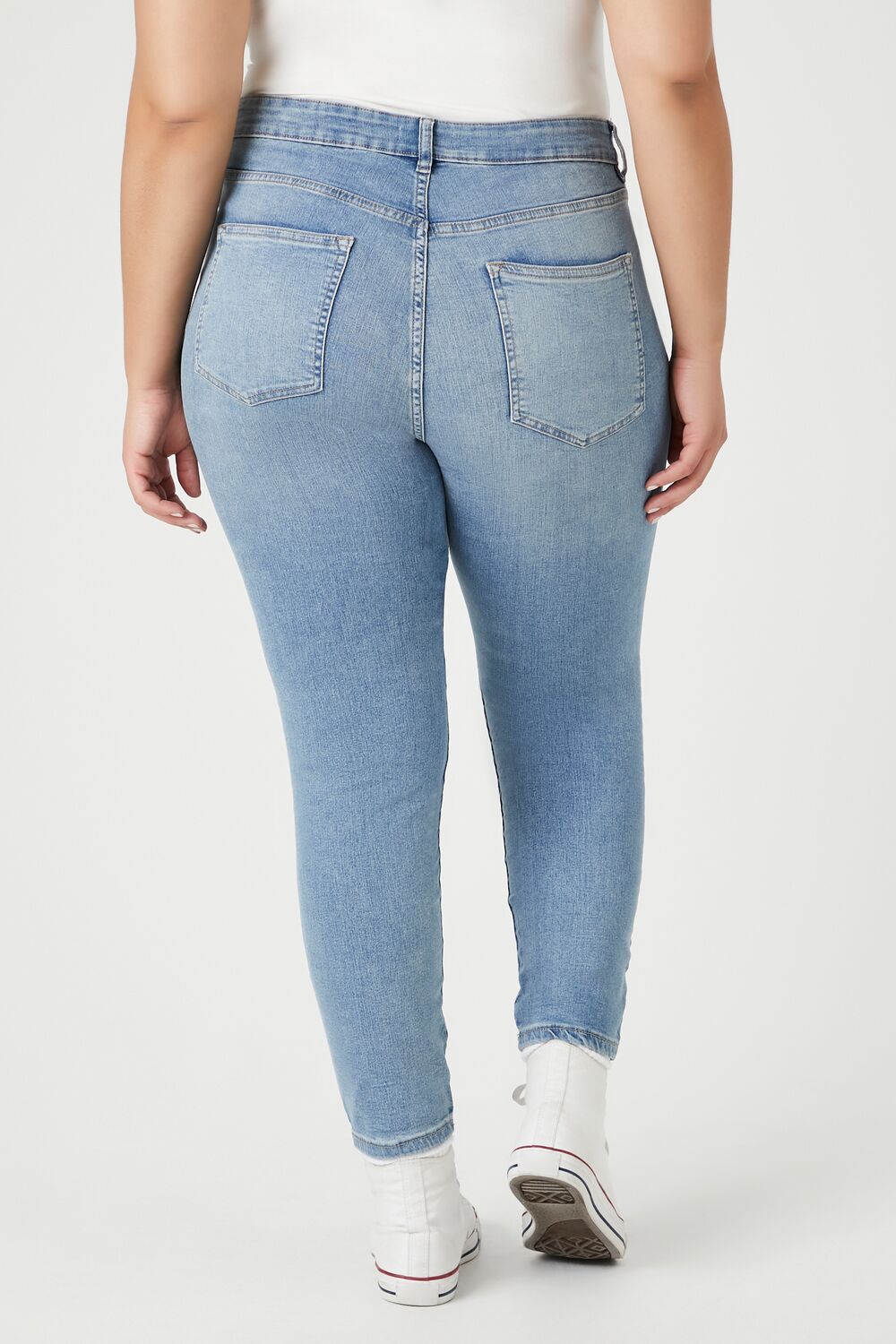  Forever 21 Plus Size Skinny High-Rise Jeans - medium-denim - Bonton