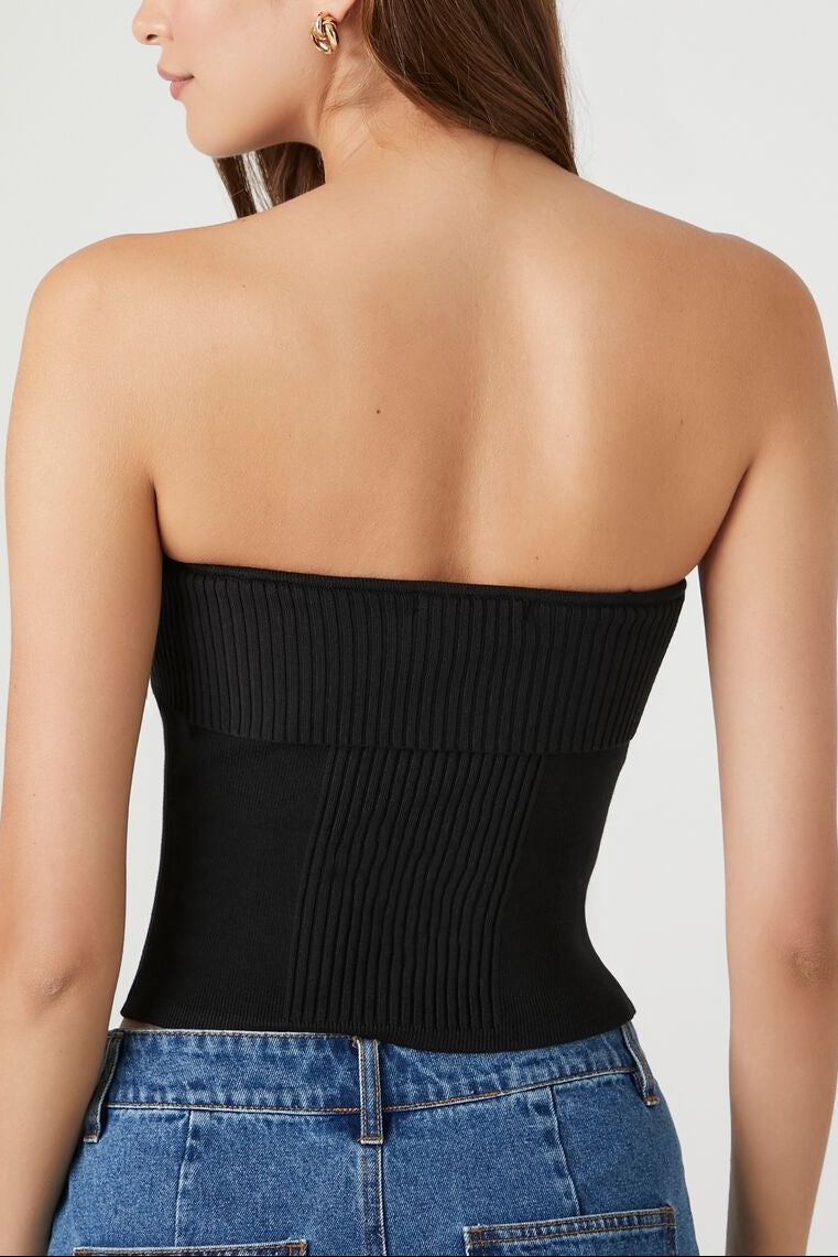  Forever 21 Ribbed Knit Tube Top - almond - Bonton