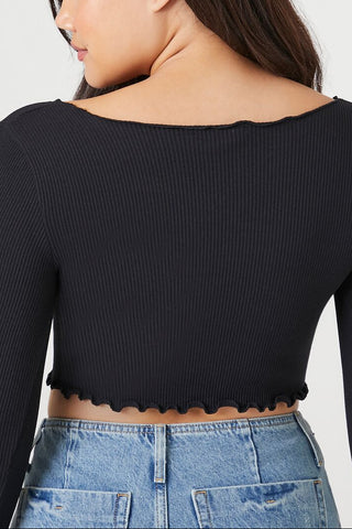 Seamless Lettuce-Edge Crop Top