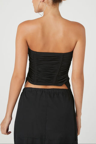 Ruched Drawstring Tube Top