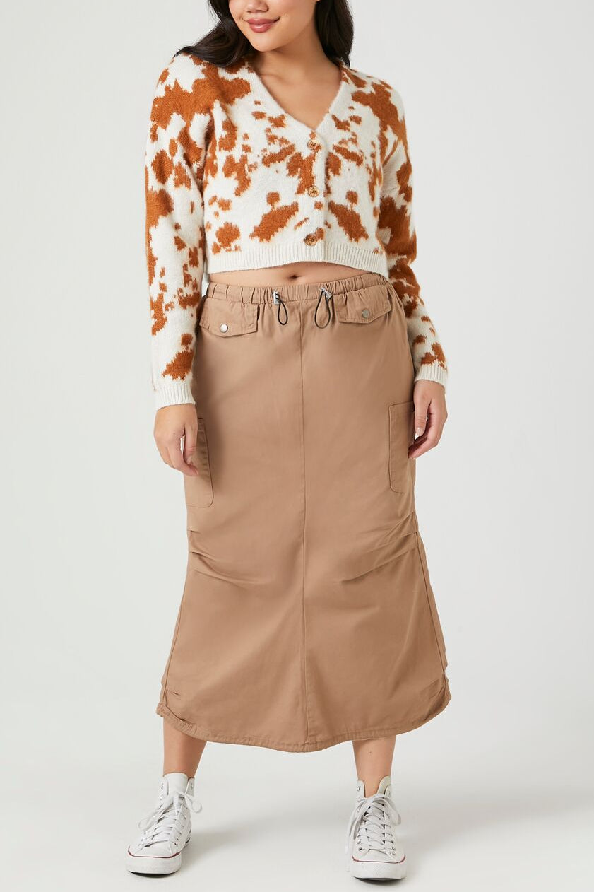  Forever 21 Cargo Midi Skirt - black - Bonton