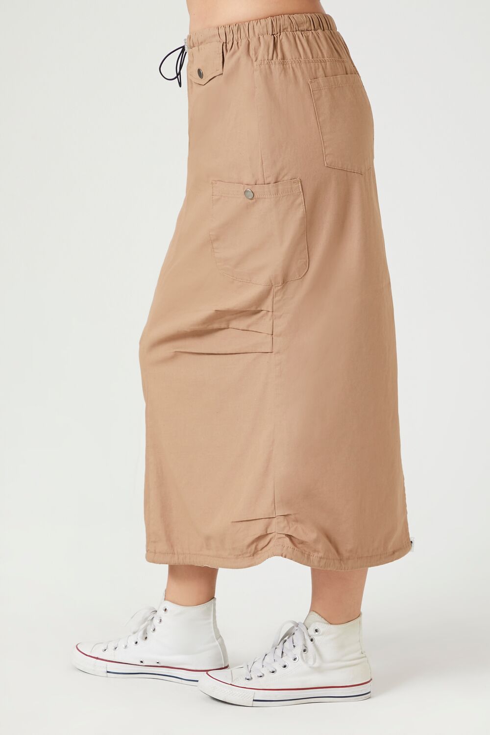  Forever 21 Cargo Midi Skirt - black - Bonton