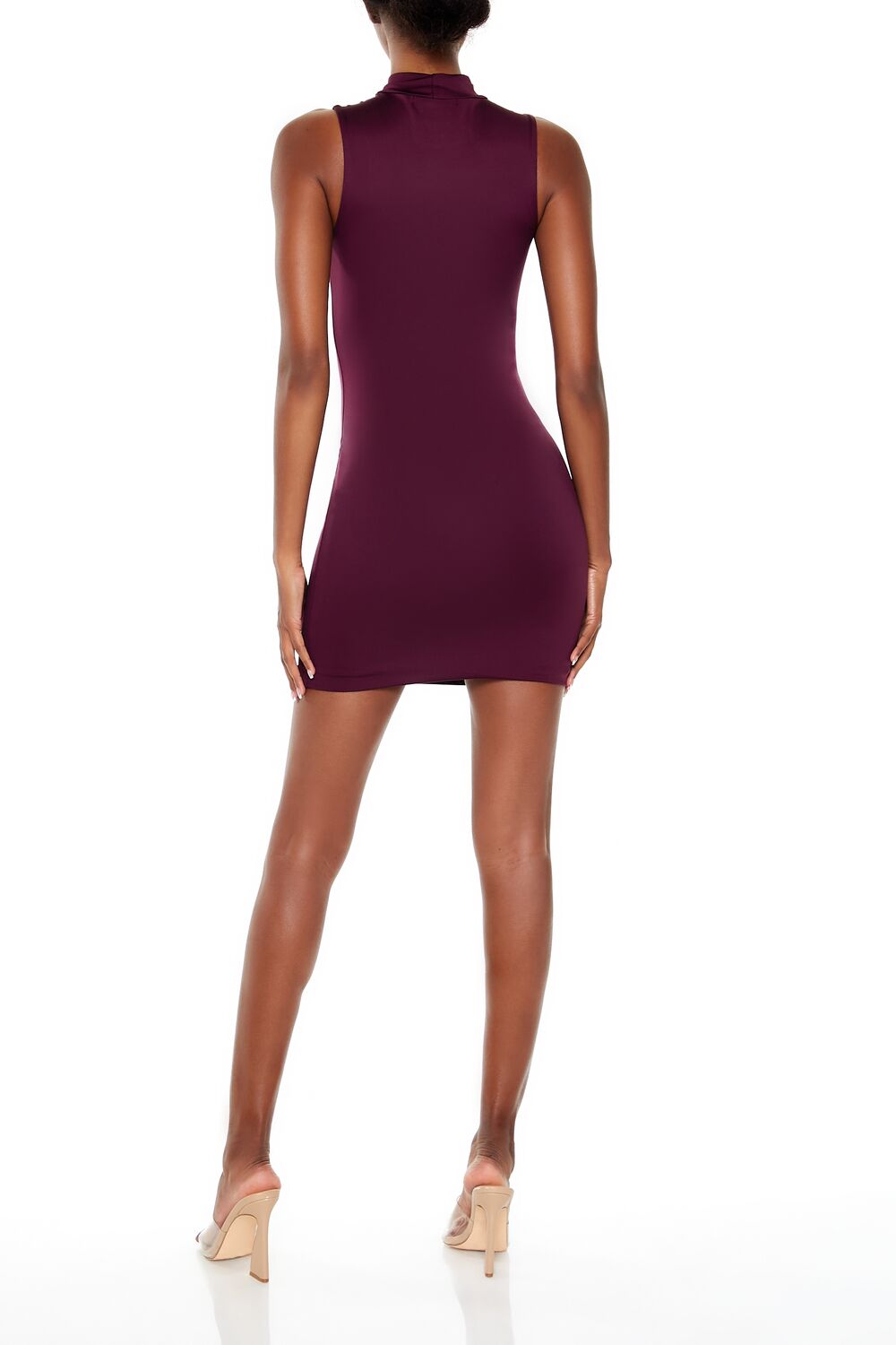  Forever 21 Contour Mock Neck Mini Dress - cappuccino - Bonton