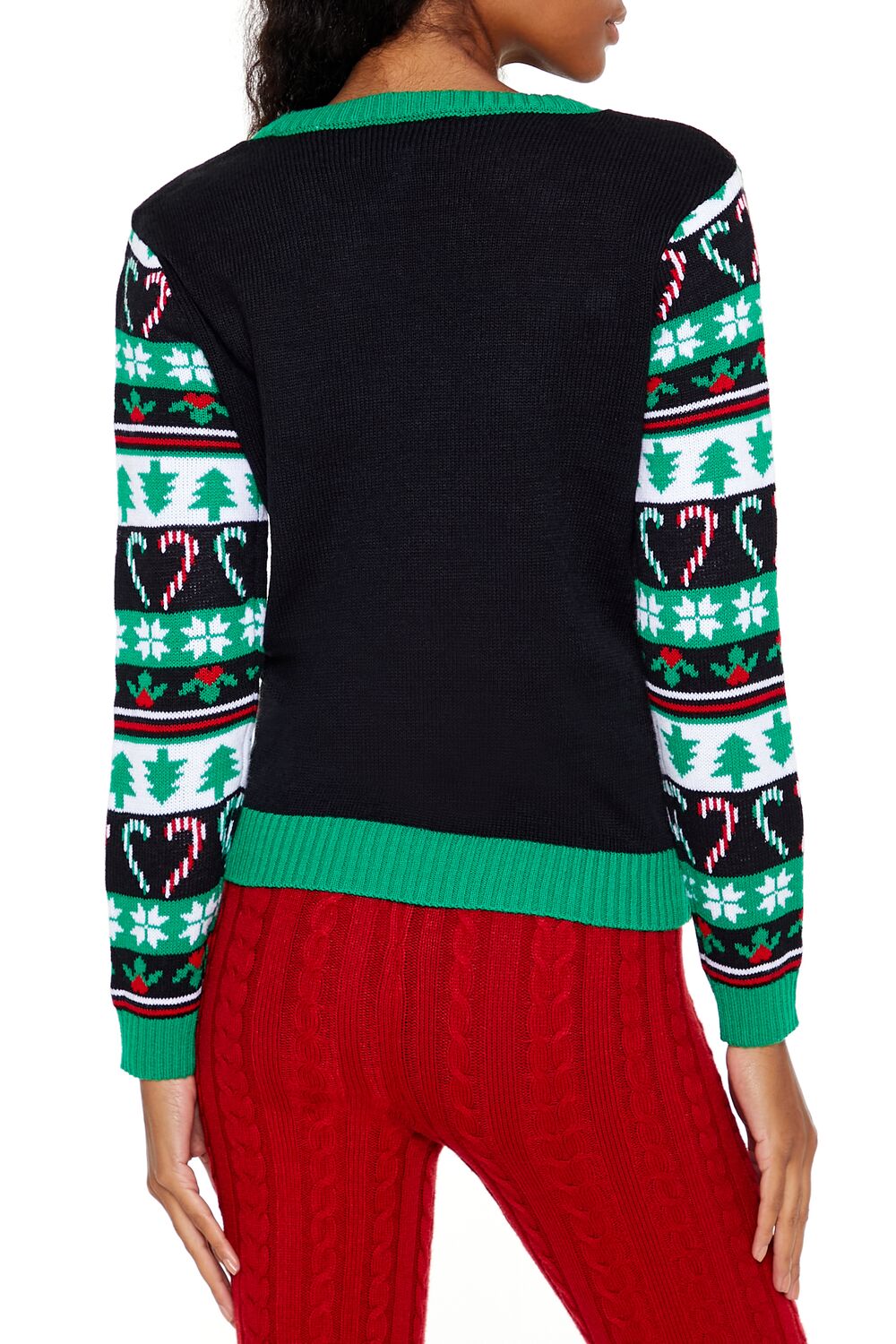  Forever 21 Treat Your Elf Christmas Sweater - black green - Bonton