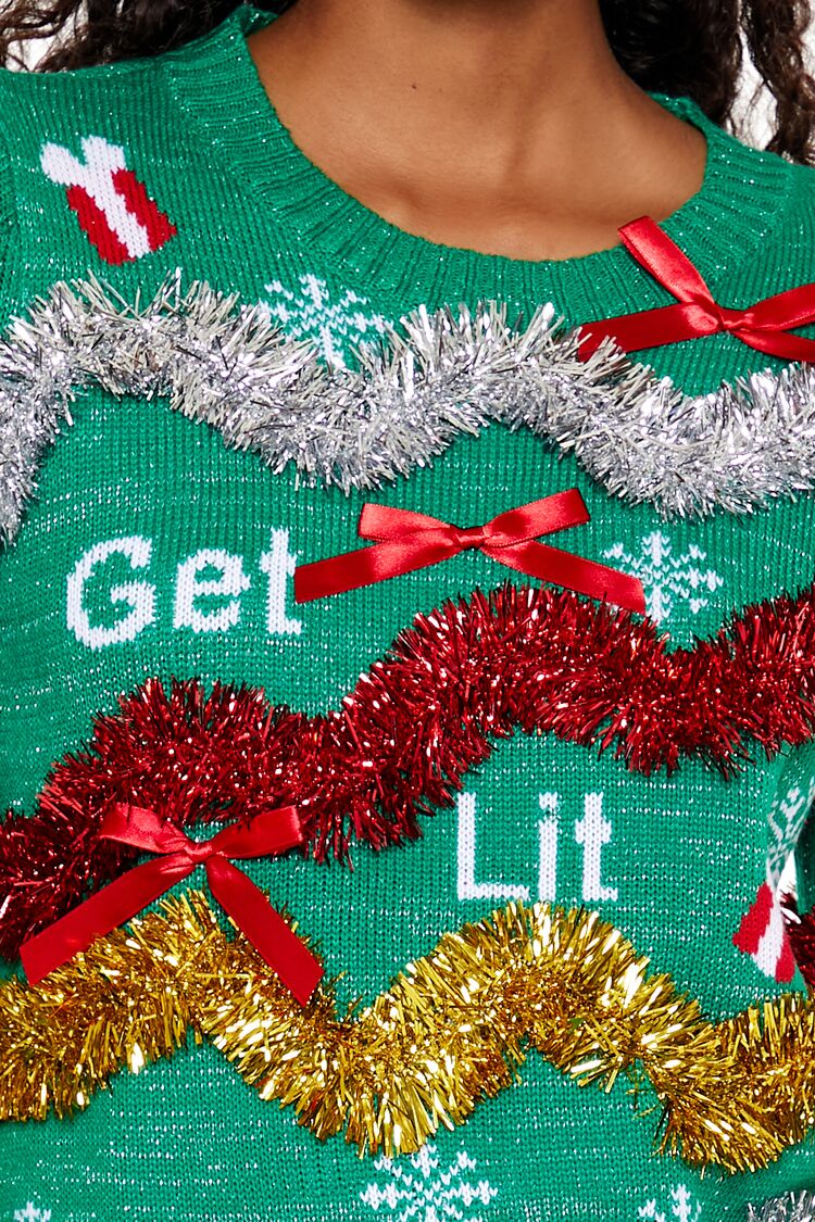  Forever 21 Get Lit Christmas Sweater - green multi - Bonton