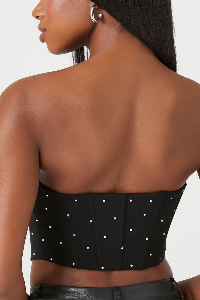  Forever 21 Cropped Corset Tube Top - heather grey - Bonton