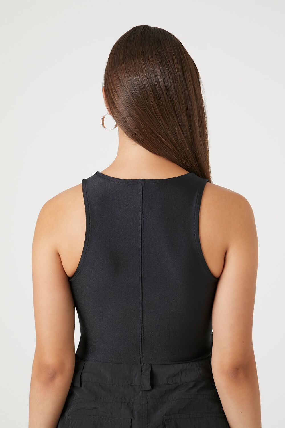  Forever 21 Seamed Sleeveless Bodysuit - black - Bonton