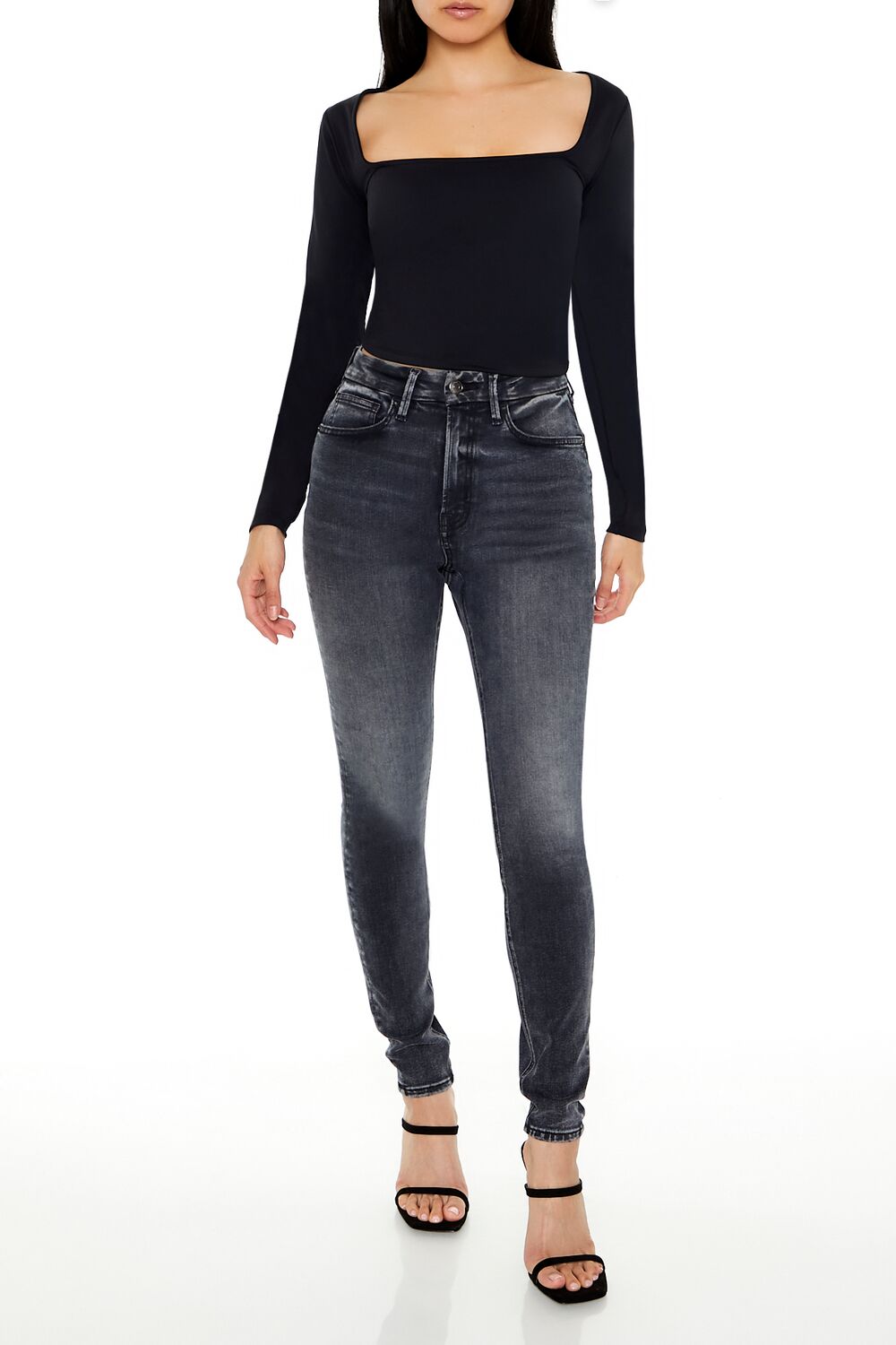  Forever 21 Sculpt Shape Square-Neck Top - cream - Bonton