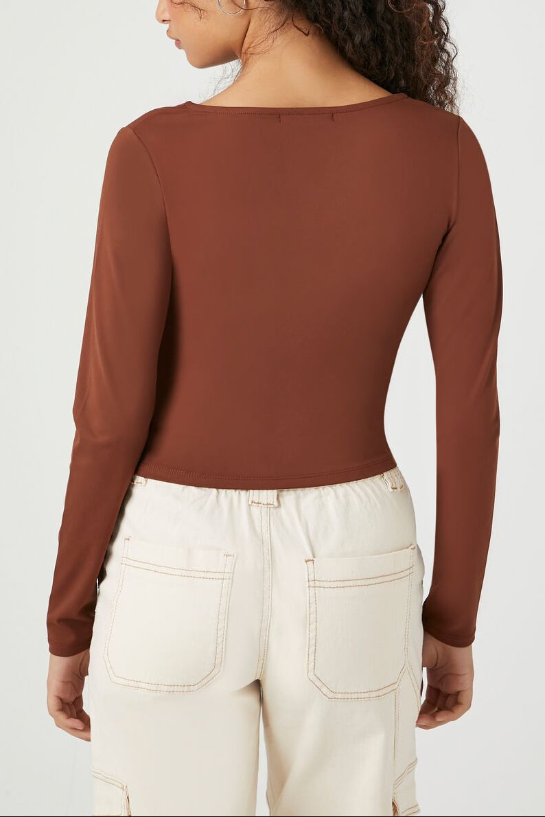  Forever 21 Sculpt Shape Square-Neck Top - cream - Bonton