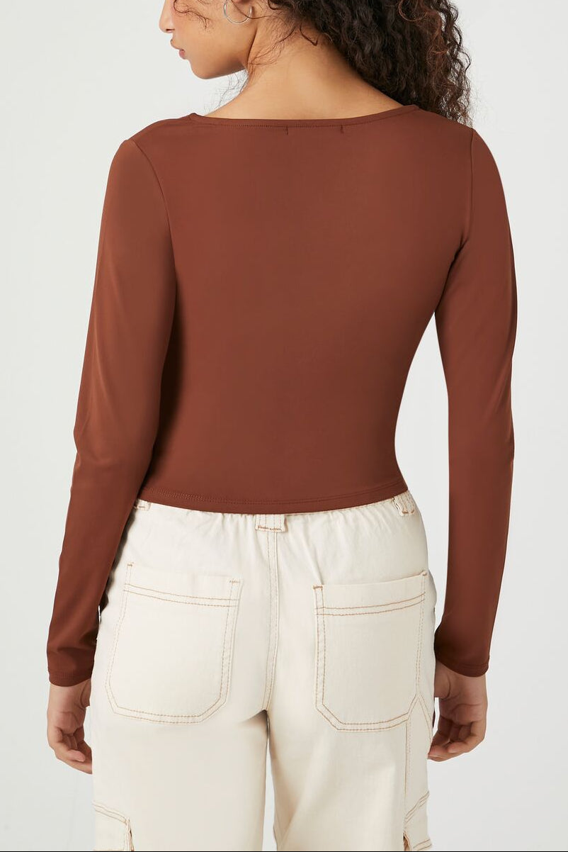  Forever 21 Sculpt Shape Square-Neck Top - cream - Bonton