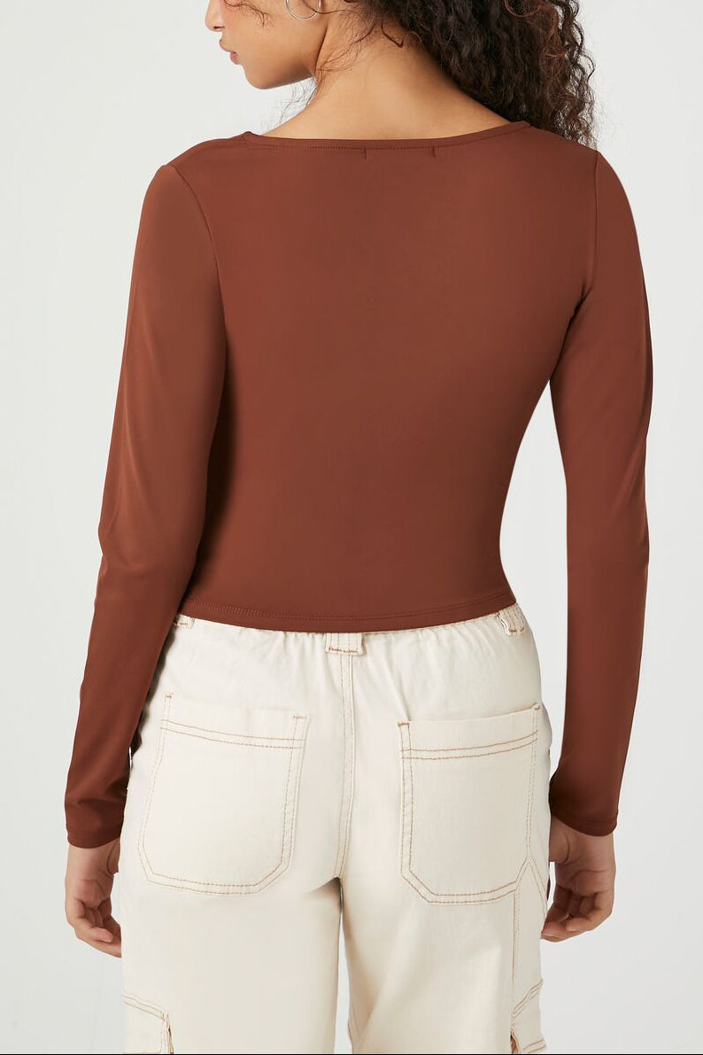  Forever 21 Sculpt Shape Square-Neck Top - cream - Bonton