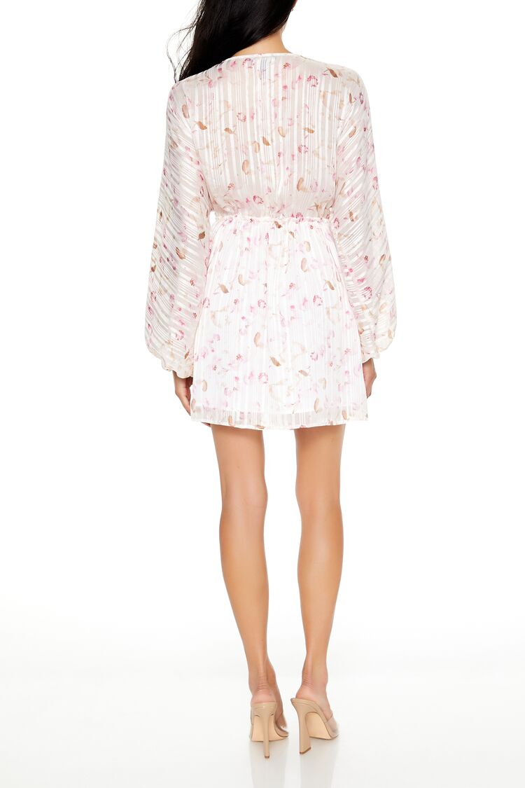  Forever 21 Satin Paisley Plunging V-Neck Mini Dress - black multi - Bonton