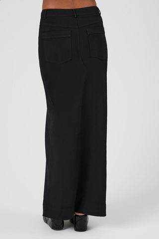 Twill Split-Hem Maxi Skirt