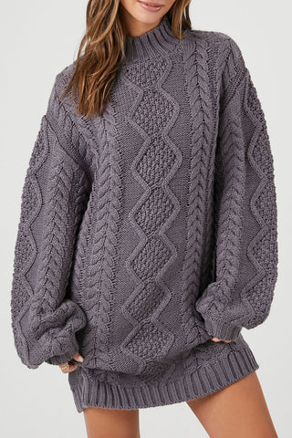Cable Knit Sweater Mini Dress