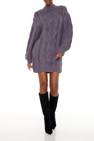 Cable Knit Sweater Mini Dress