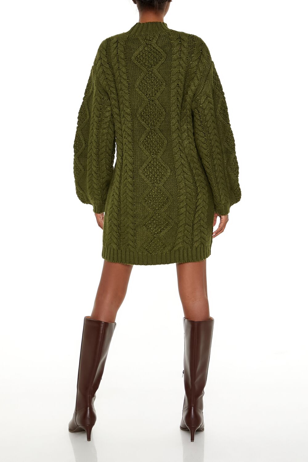  Forever 21 Cable Knit Sweater Mini Dress - charcoal-swatch - Bonton