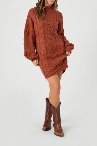 Cable Knit Sweater Mini Dress